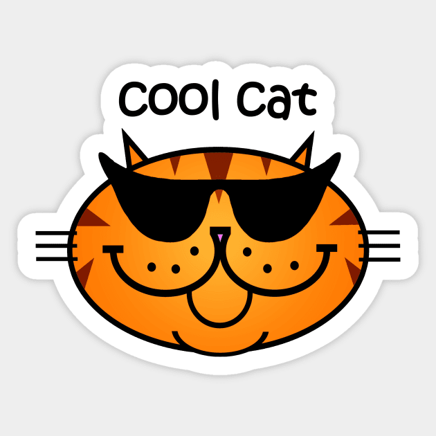 Cool Cat 2 - Ginger Snap Sticker by RawSunArt